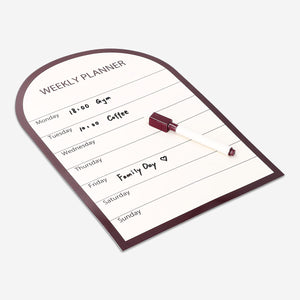 Magnetic weekly planner board with marker