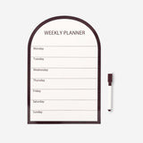 Magnetic weekly planner board with marker