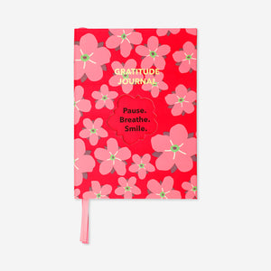 Red floral gratitude journal - English