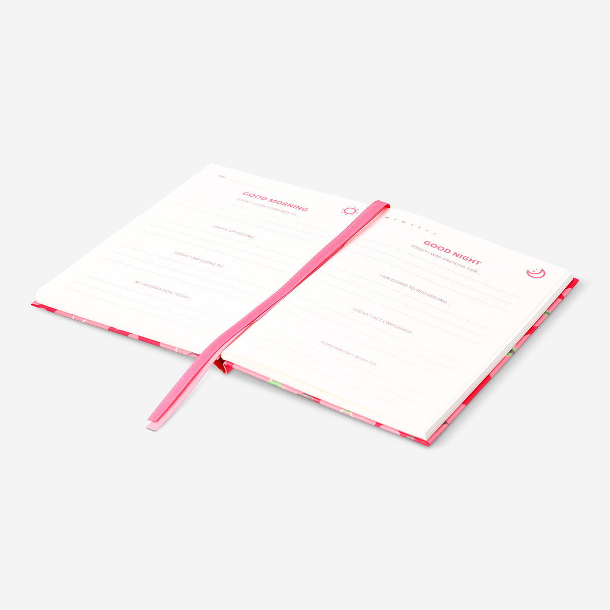 Red floral gratitude journal - English
