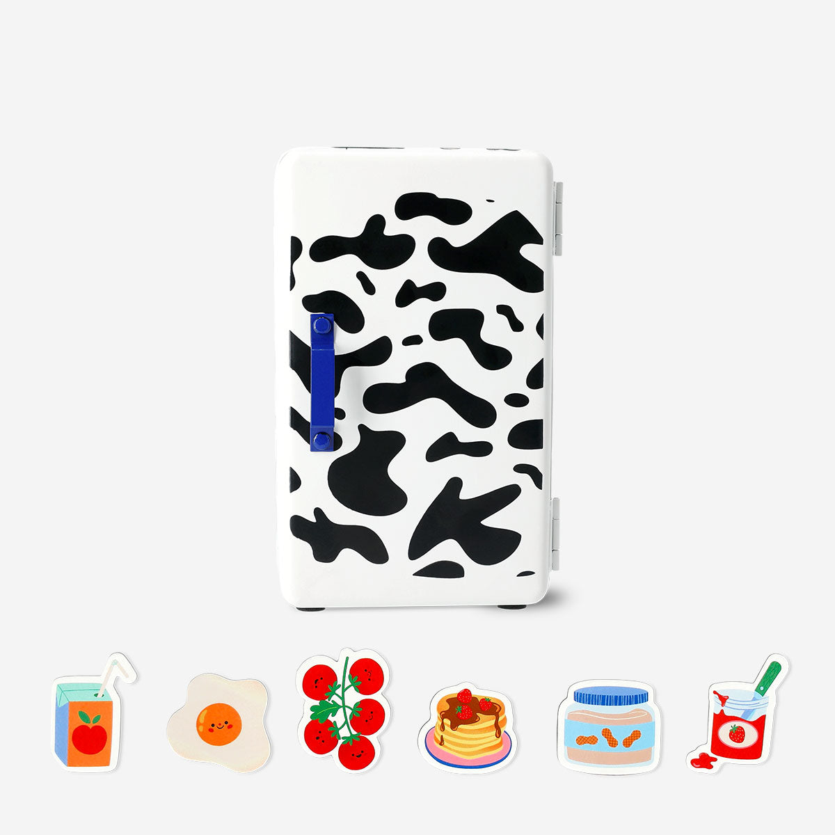 Locker as retro fridge with food icon magnets 