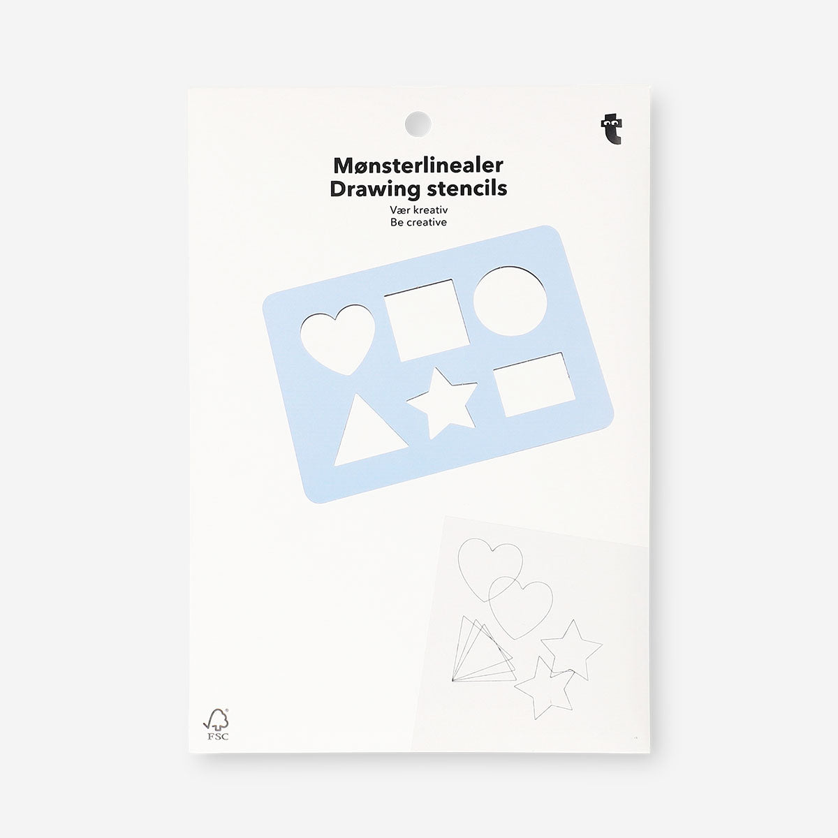 Drawing stencil with assorted shapes - 6 pcs