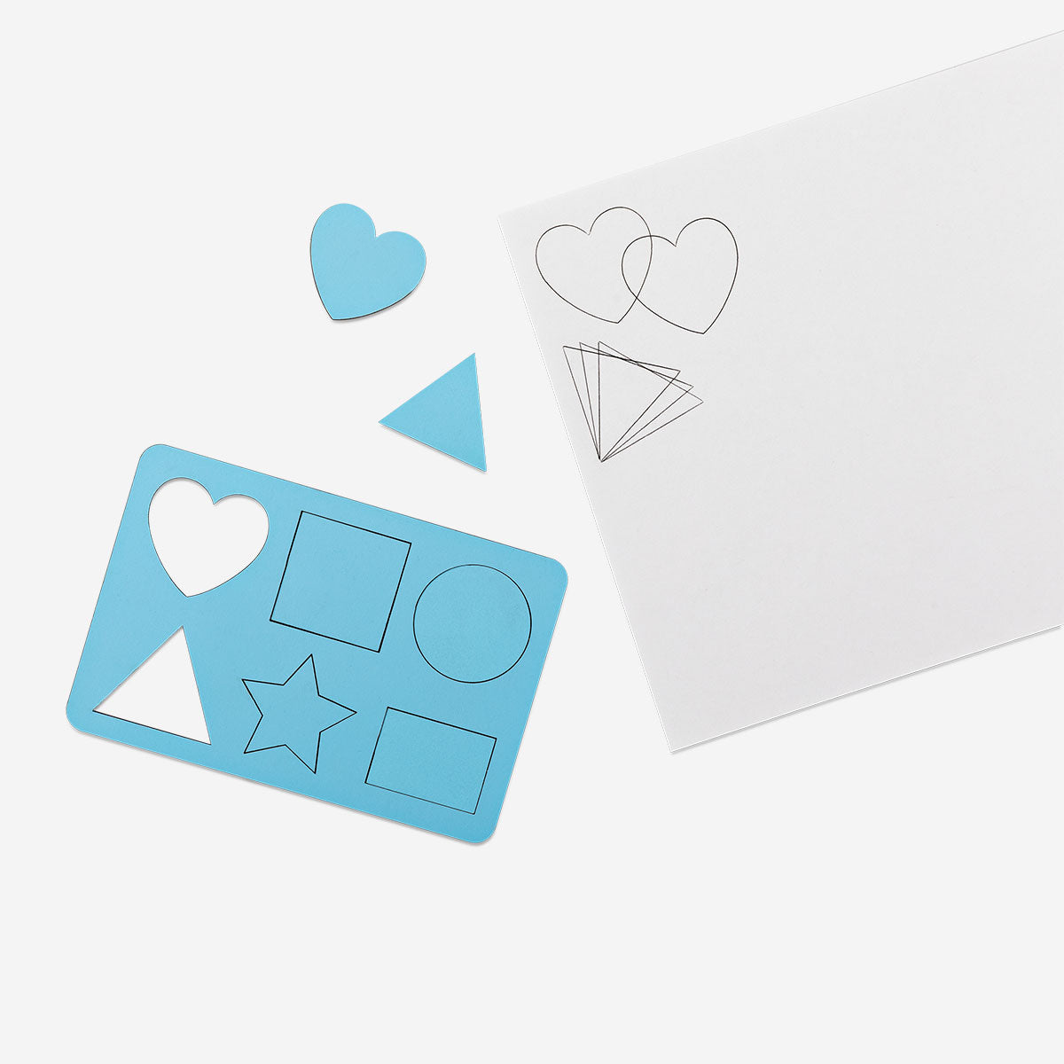 Drawing stencil with assorted shapes - 6 pcs