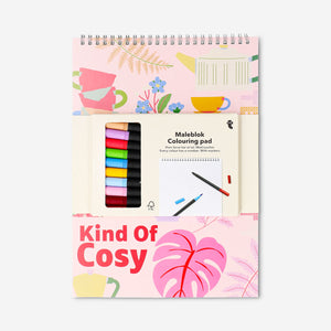 Colour by numbers colouring pad with markers