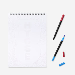 Colour by numbers colouring pad with markers