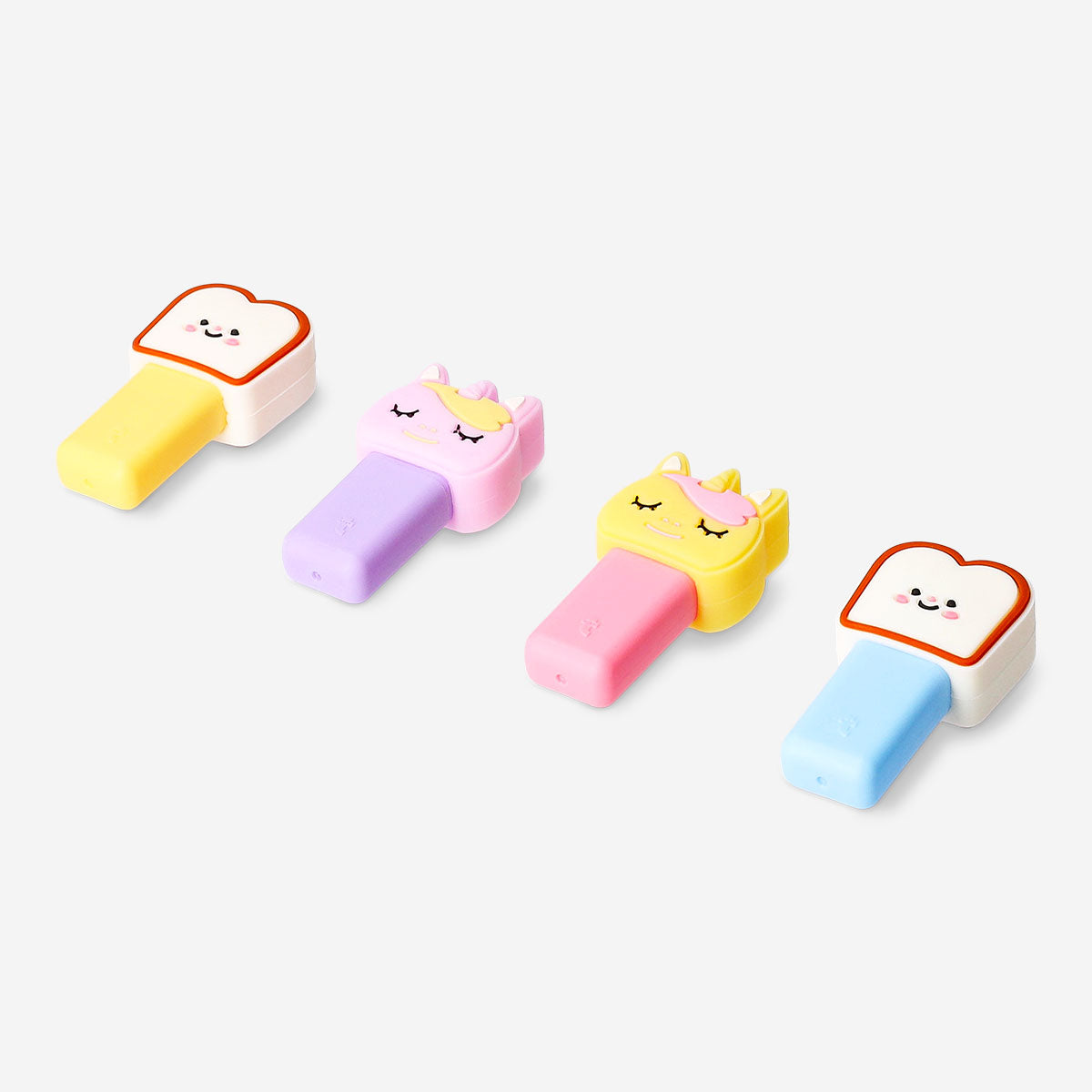4'lü Unicorn ve Tost Şeklinde Fosforlu Kalem