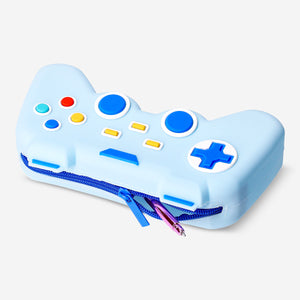 Blue game controller pencil case