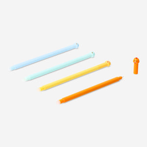 Erasable gel ink pens - Dinosaur toppers - 4 pcs