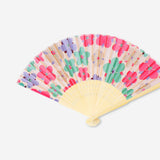 Foldable bamboo fan - Abstract flowers