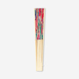 Foldable bamboo fan - Abstract flowers