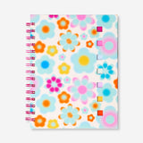 Floral notebook with page markers and pen 