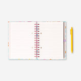 Floral notebook with page markers and pen 