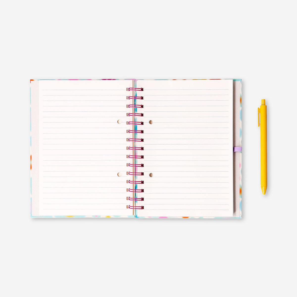 Floral notebook with page markers and pen 