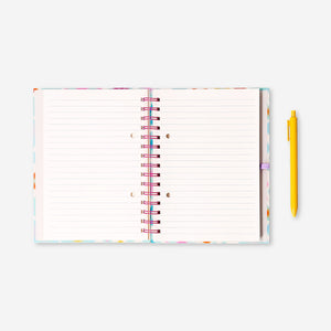 Floral notebook with page markers and pen 