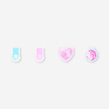 Magnetic bookmarks with sparkles and paws - 4 pcs