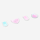 Magnetic bookmarks with sparkles and paws - 4 pcs