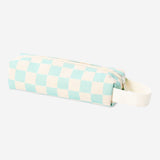 Green chequered pencil case