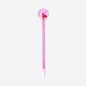Ballpoint pen - Pink with cat disco ball