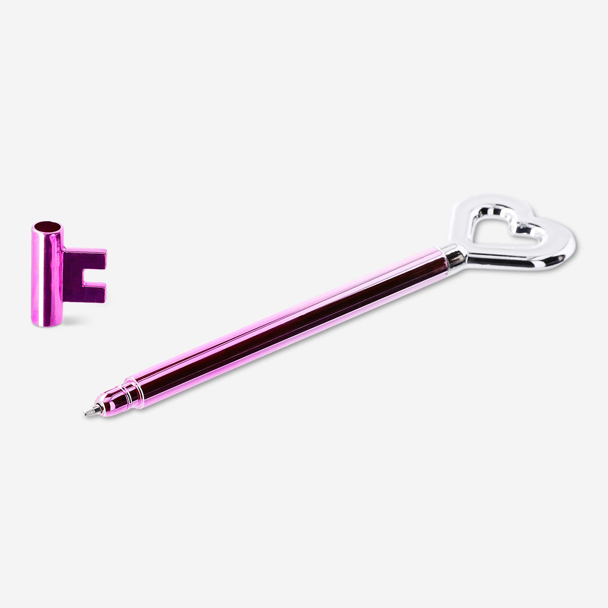 Ballpoint pen - Pink and silver key 