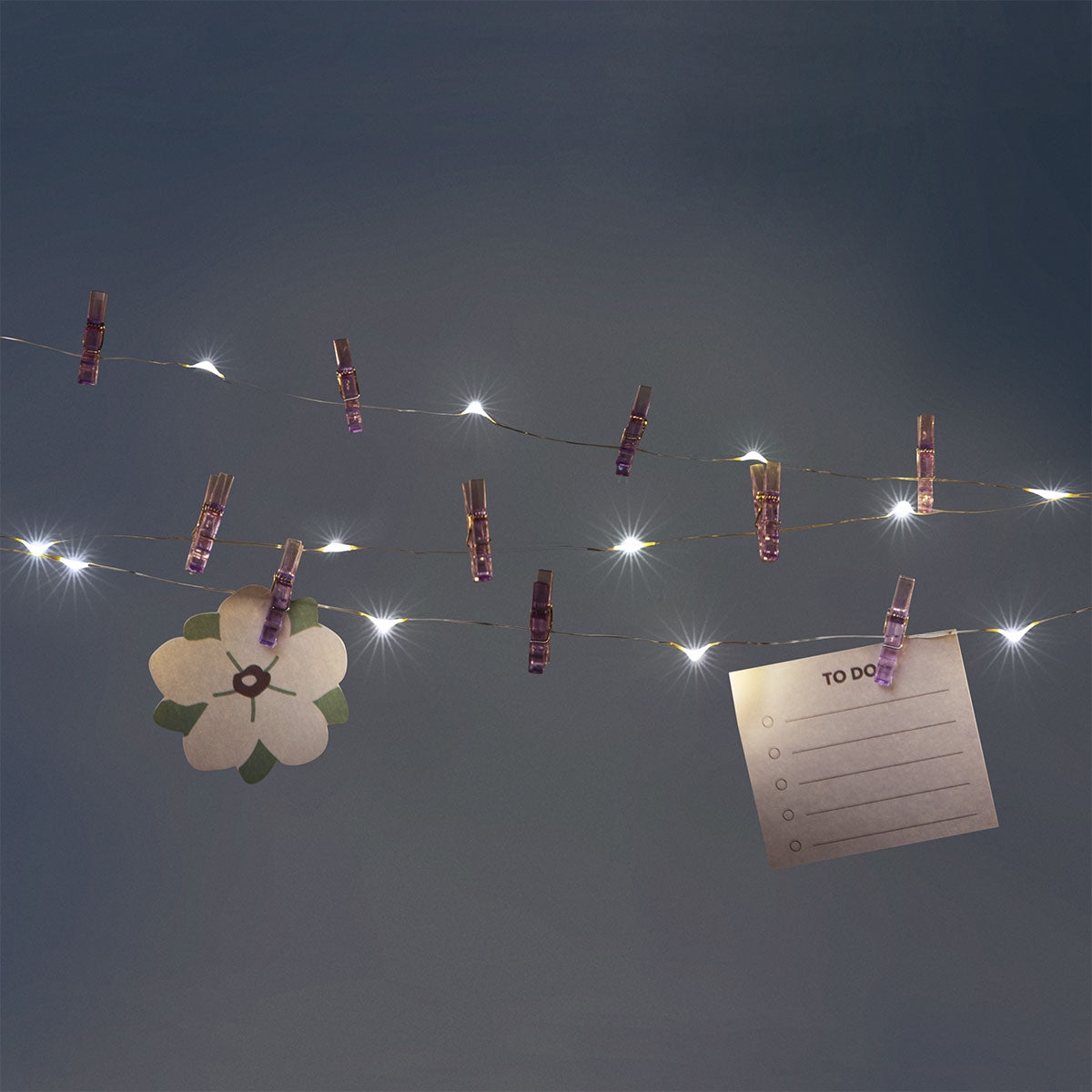 String lights - Purple clips
