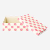 Storage box with pink polka dots - 14x20 cm