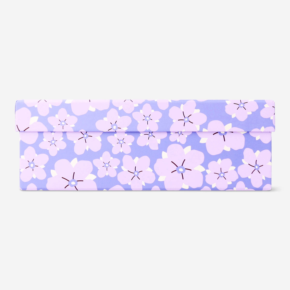 Storage box with purple flower - 14x20 cm