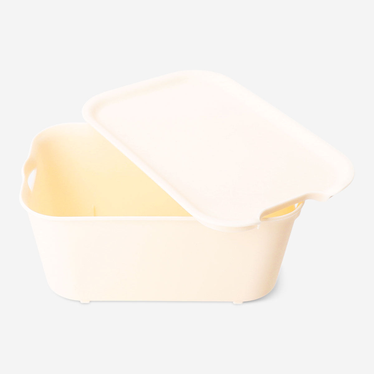 Yellow storage box with lid - 13x19 cm
