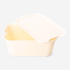 Yellow storage box with lid - 13x19 cm