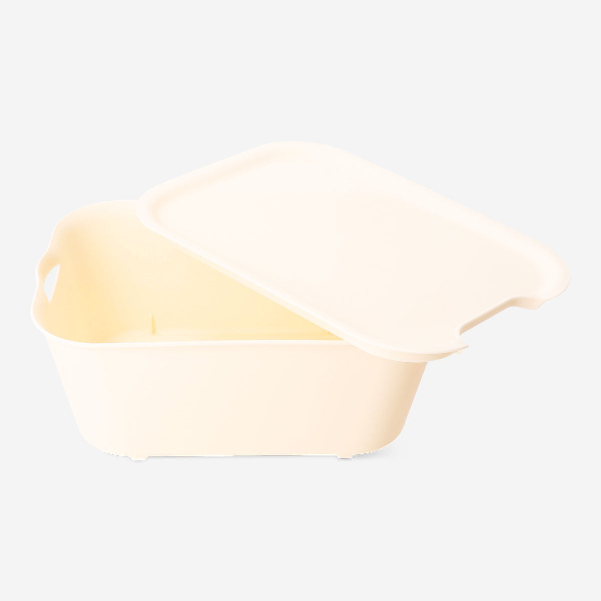 Yellow storage box with lid - 19x26 cm