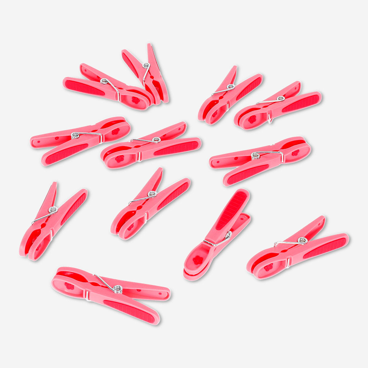Pink flower clothes pegs - 12 pcs