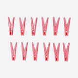 Pink flower clothes pegs - 12 pcs