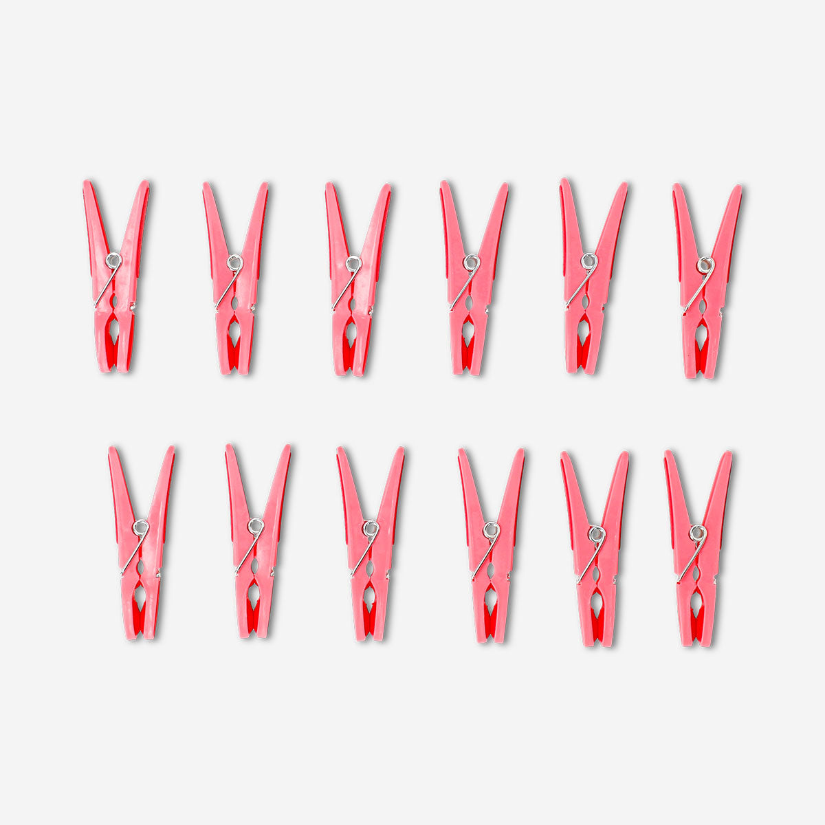 Pink flower clothes pegs - 12 pcs