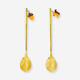 Gold dessert spoons with acorn and squirrel decoration - 2 pcs