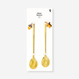 Gold dessert spoons with acorn and squirrel decoration - 2 pcs