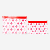 Reusable grip seal bags with red apples - 2 pcs 