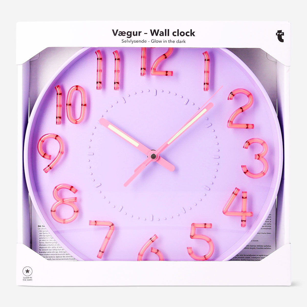 Glow in the dark wall clock