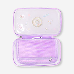Purple hardcase pencil case with candy icons