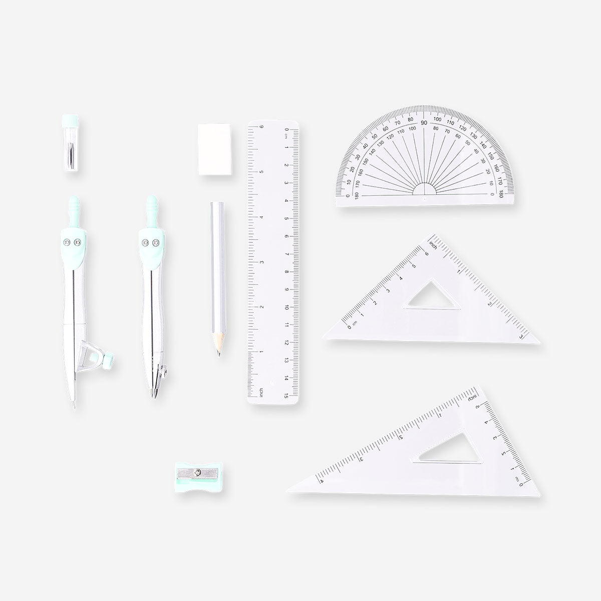 Geometry set in box - 10 pcs