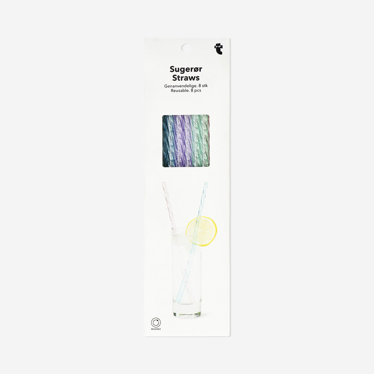 Reusable glitter straws - 8 pcs