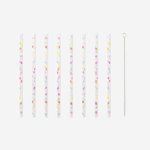 Reusable confetti straws - 8 pcs