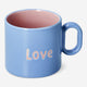Love Yazılı Mavi Seramik Kupa 313 ml