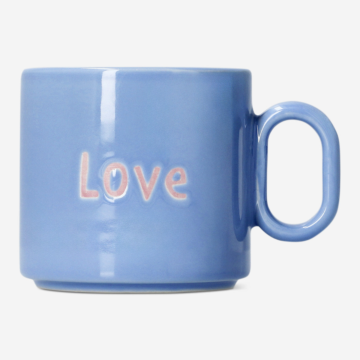 Love Yazılı Mavi Seramik Kupa 313 ml