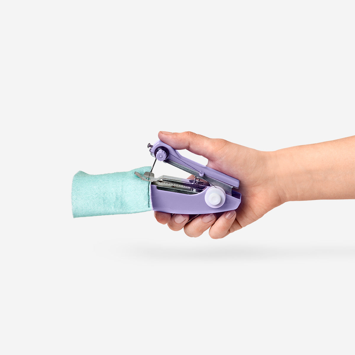 Purple handheld sewing machine