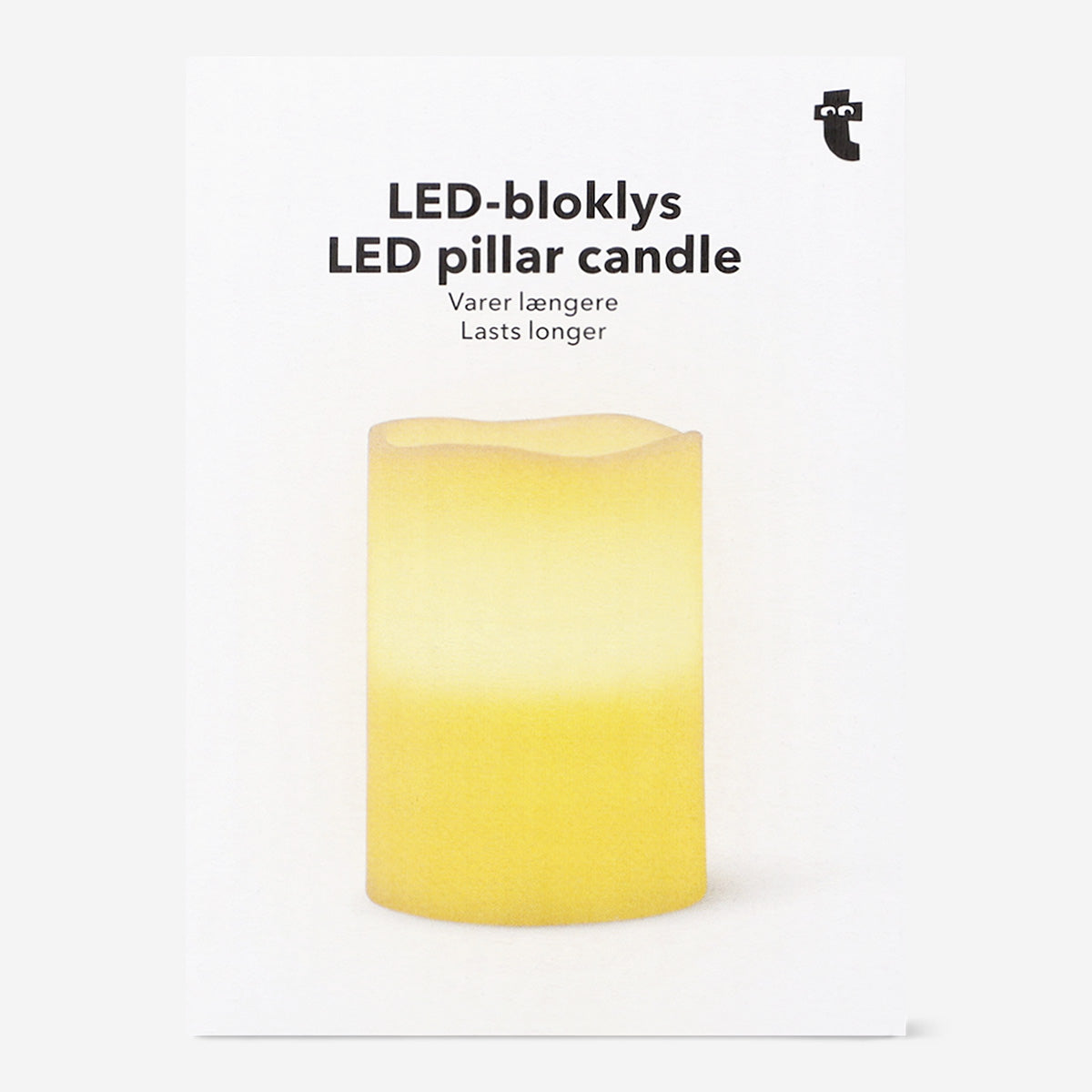 White LED pillar candle - 10 cm