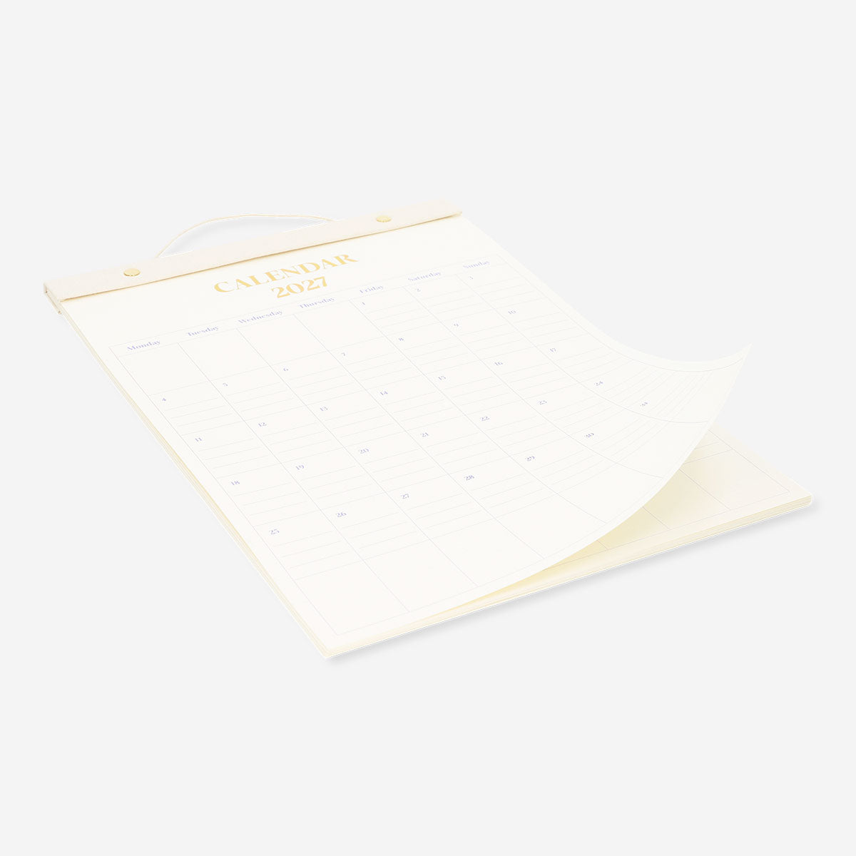 Monthly calendar for hanging 2027