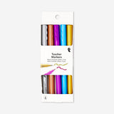 Fine brush markers with metallic effect - 5 pcs
