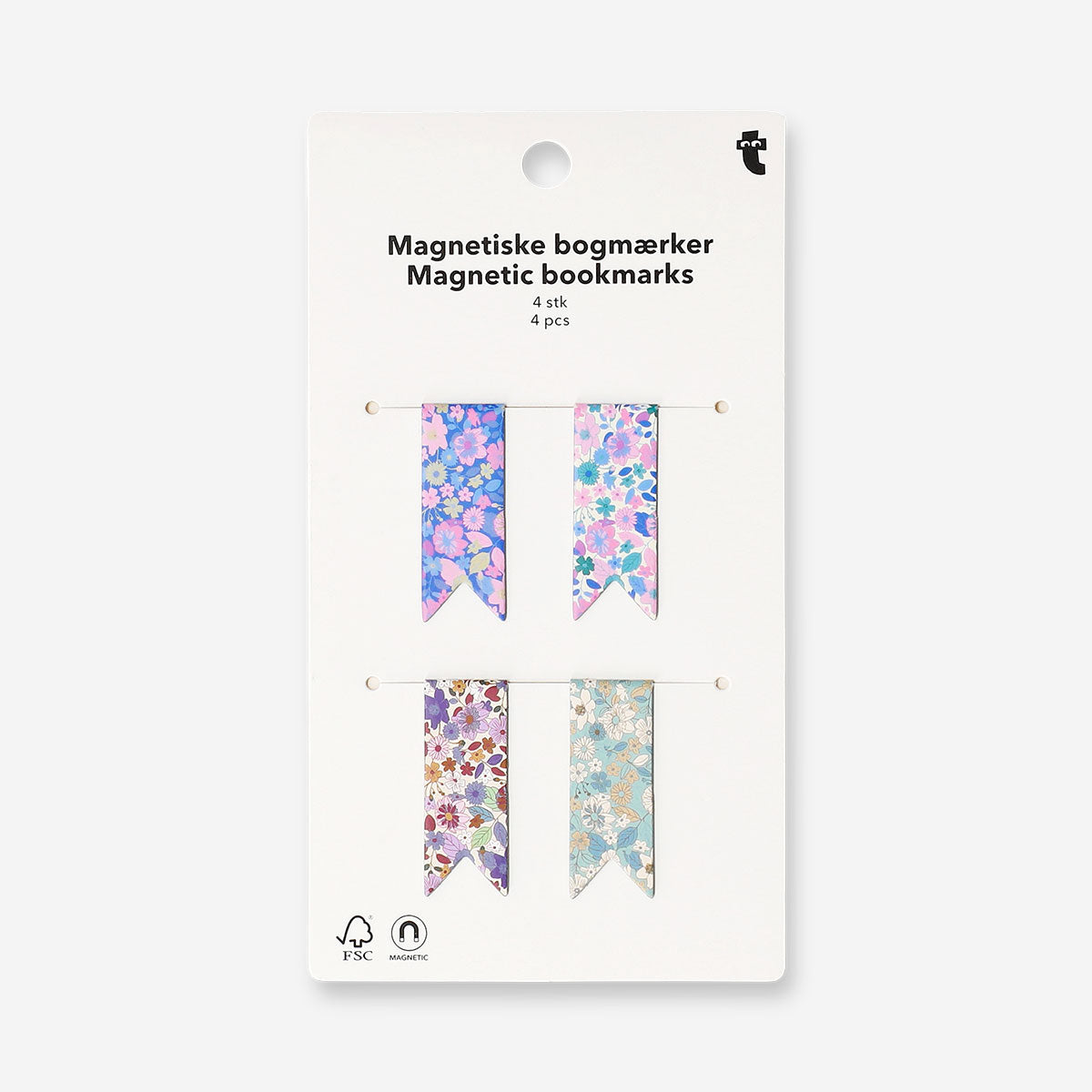 Floral magnetic bookmarks - 4 pcs