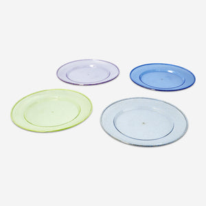 4'lü Plastik Simli Tabak Seti