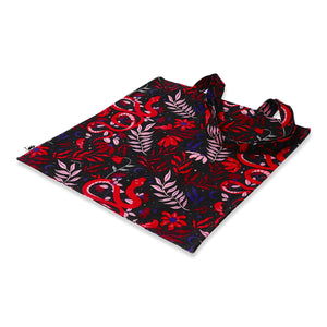 Tote bag - Black with florals