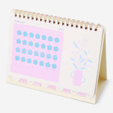 Monthly floral desk calendar with stickers 2027 